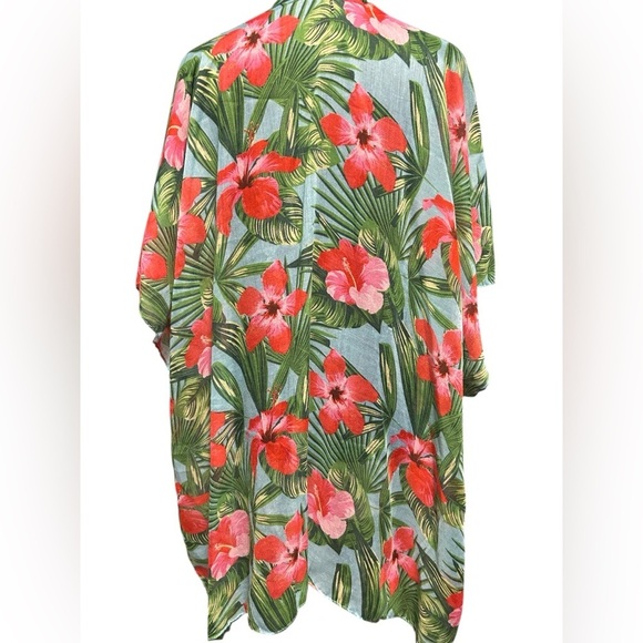 Tropical Floral Kimono, One Size - Picture 2 of 4